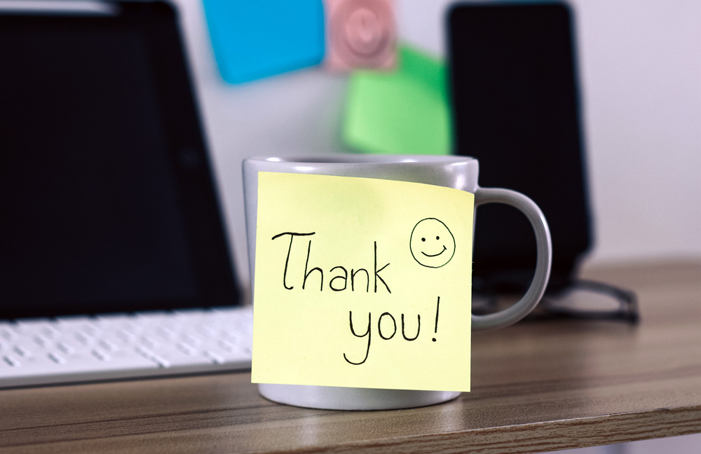 Saying “thank you” is an important part of company culture at Paysera.