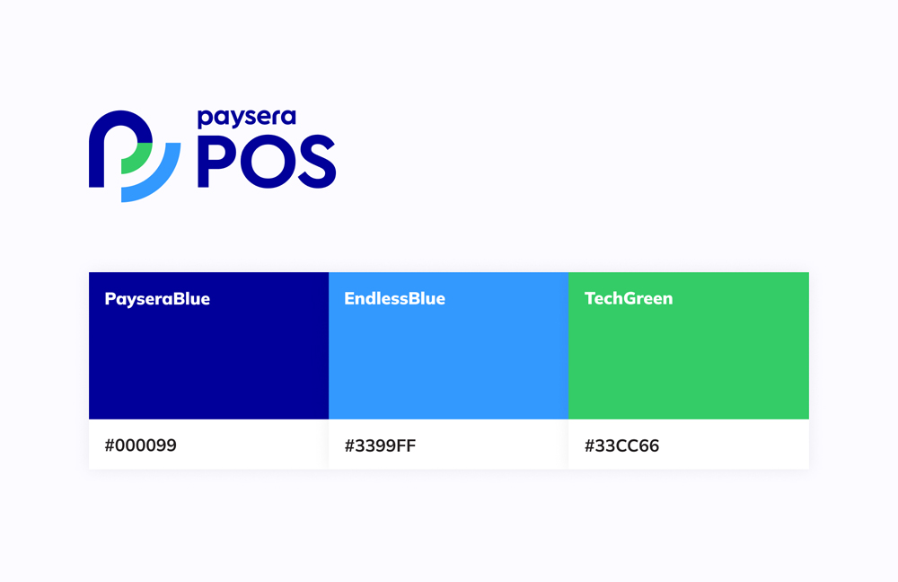 Paysera colour palette.